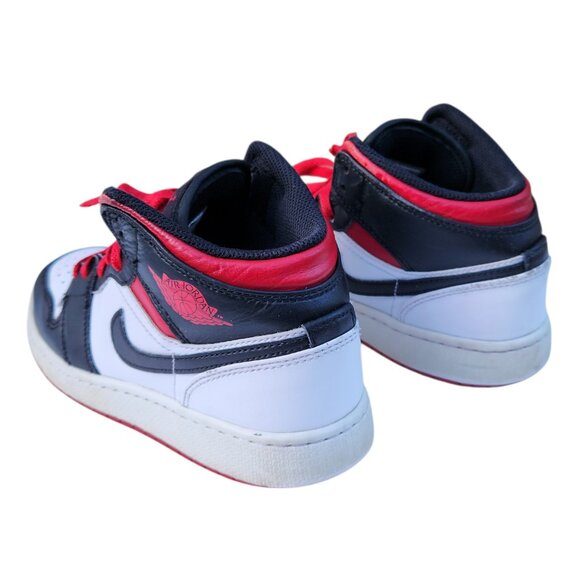 Air Jordan 1 Mid Gym Red Black Toe GS DQ8423-106 Sneakers Shoes 4Y - Picture 5 of 10